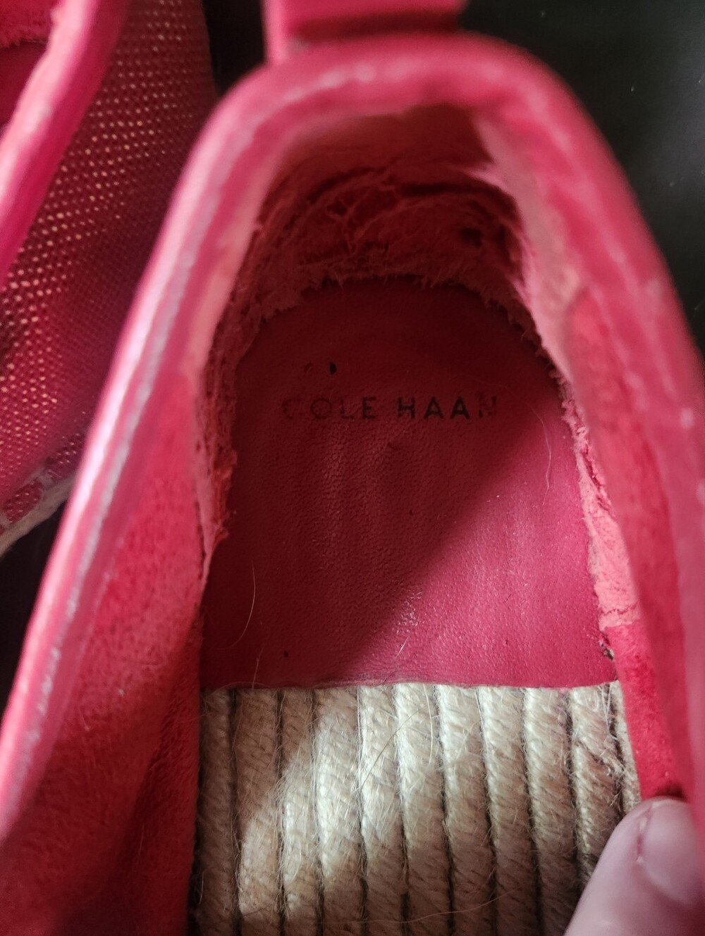 Cole Haan Red & Gold Shimmer Espadrille Flats Women's Size 10B Coastal Grandma - Picture 6 of 8